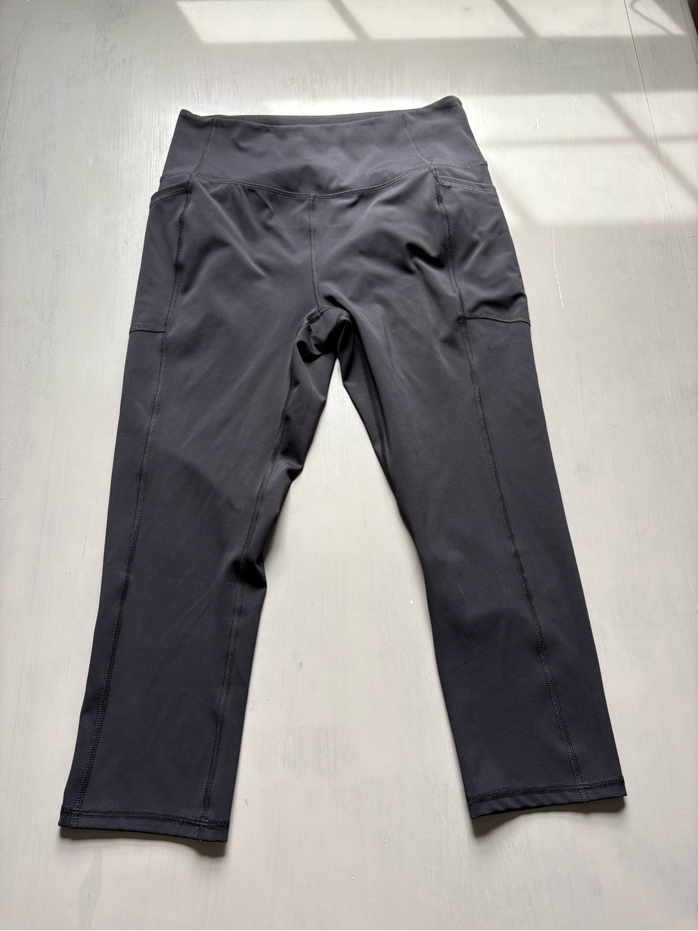 RBX Black Athletic Capri Leggings with Logo Detail
